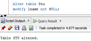 Oracle Modify the column as NOT NULL example