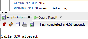 Oracle Rename Table Name Example