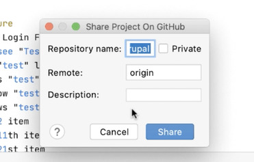 share your behat project to github