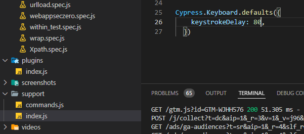 Set the Keystroke Delay in Index.JS