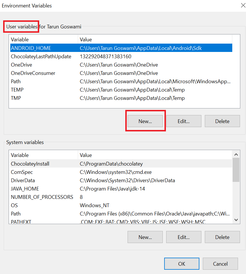 how to set android sdk path in windows 10