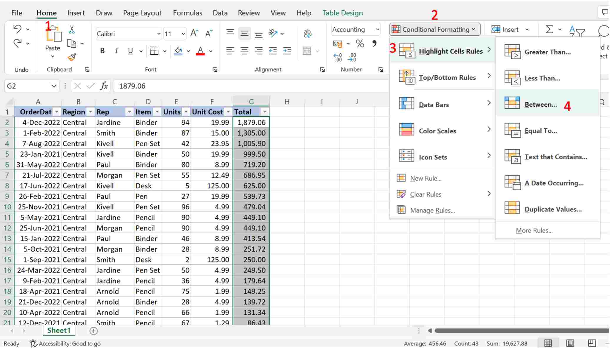 conditional formatting in Excel