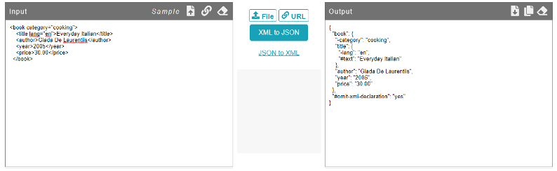 XML to JSON by Utilities-online