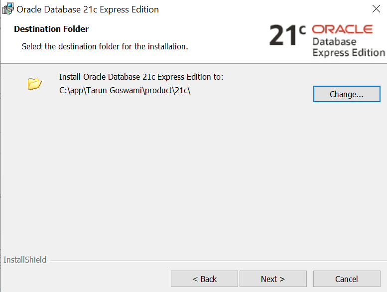 oracle database 21c express edition for windows x64