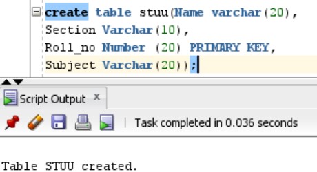 oracle create table example with primary key