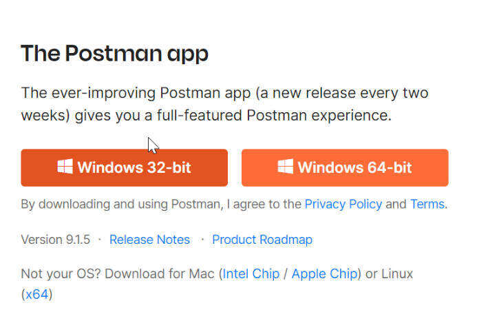 select your os for postman installation