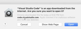 how to install vs code in mac