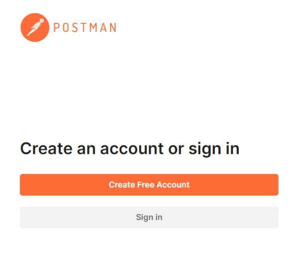 sign in button in postman after installation