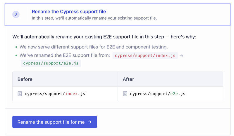 cypress support file renamed