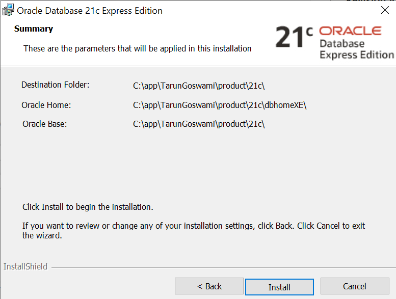 oracle 21c download for windows